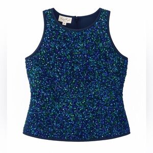 Vintage Laurence Kazar Silk Sequin Sleeveless Top